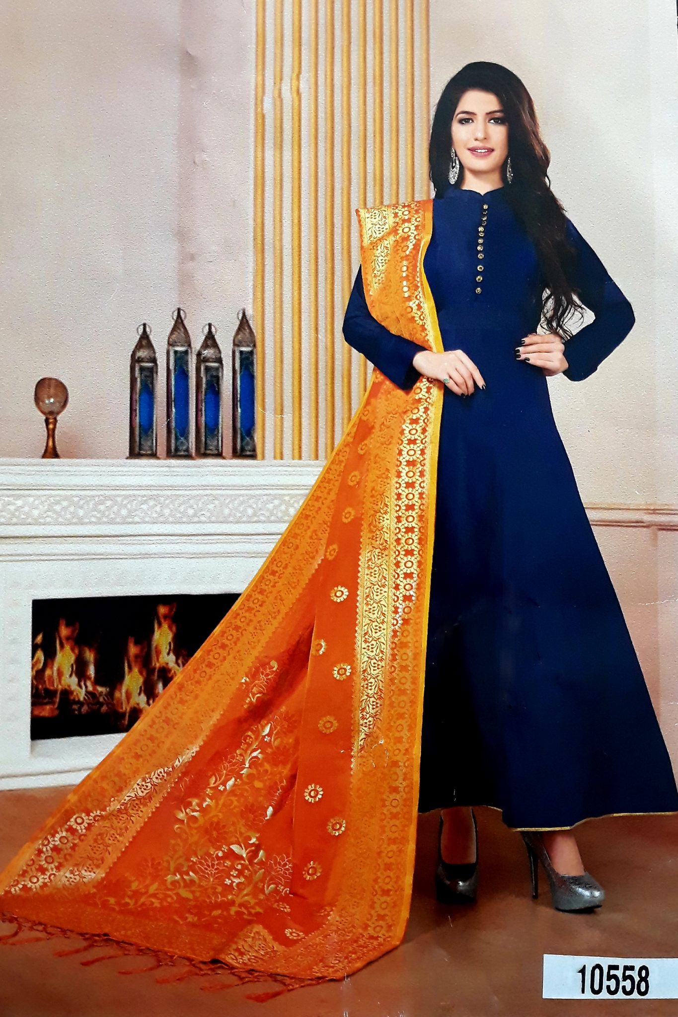 royal blue colour gown