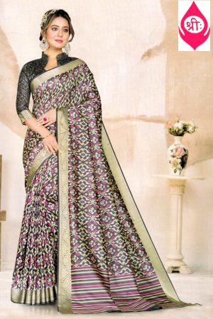 Black patola crepe saree